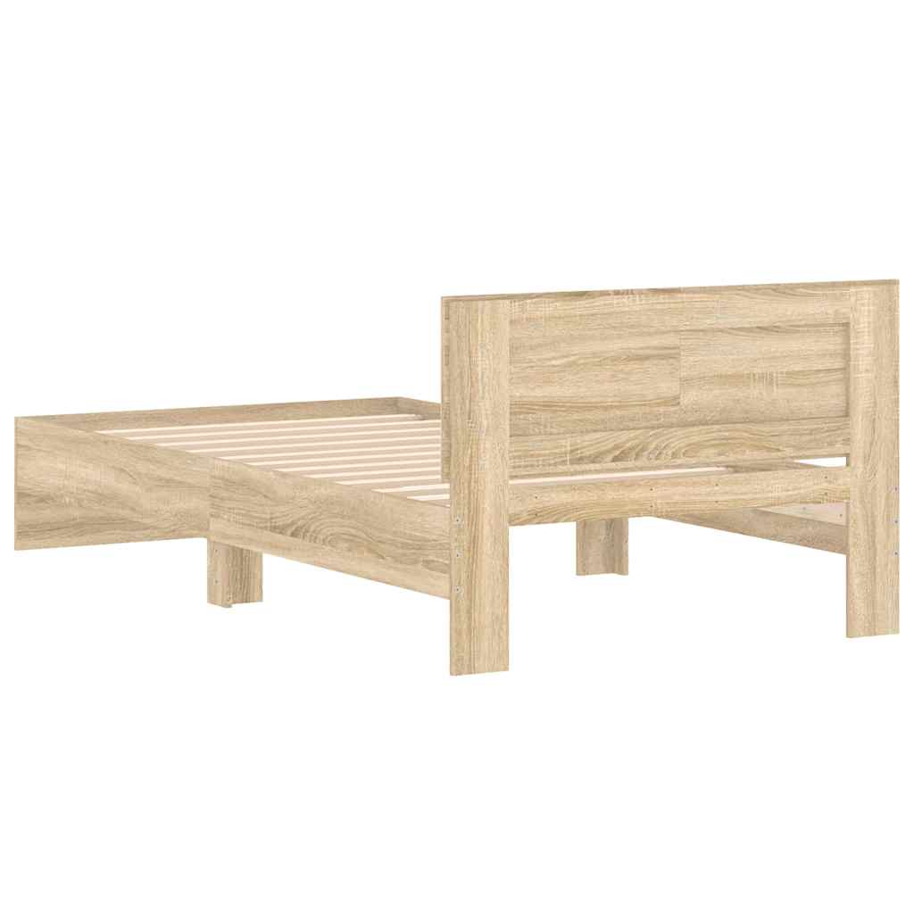 Bettgestell ohne Matratze mit Kopfteil Sonoma-Eiche 100x200 cm