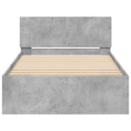 Bettgestell mit Kopfteil Betongrau 100x200 cm Holzwerkstoff