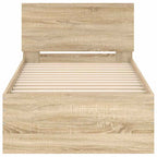 Bettgestell ohne Matratze mit Kopfteil Sonoma-Eiche 90x200 cm