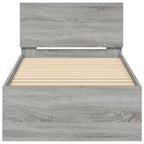 Bettgestell mit Kopfteil Grau Sonoma 90x200 cm Holzwerkstoff