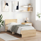 Bettgestell ohne Matratze mit Kopfteil Sonoma-Eiche 90x190 cm