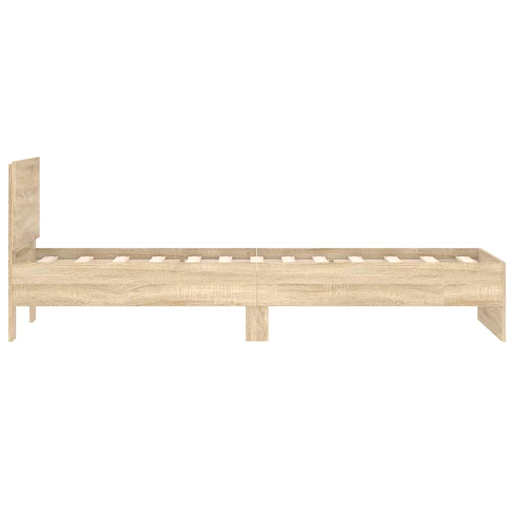 Bettgestell ohne Matratze mit Kopfteil Sonoma-Eiche 75x190 cm