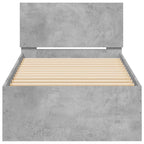 Bettgestell mit Kopfteil Betongrau 75x190 cm Holzwerkstoff
