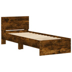Bettgestell mit Kopfteil Räuchereiche 75x190 cm Holzwerkstoff