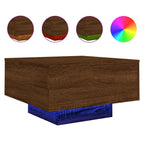 Couchtisch mit LED-Leuchten Braun Eichen-Optik 55x55x31 cm