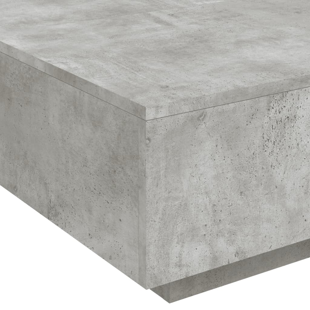 Couchtisch mit LED-Leuchten Betongrau 80x80x31 cm