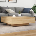 Couchtisch mit LED-Leuchten Sonoma-Eiche 100x100x31 cm