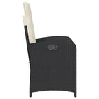 Gartensessel mit Kissen 2 Stk. Verstellbar Schwarz Poly Rattan