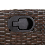 Gartensessel Verstellbar mit Kissen Braun Poly Rattan