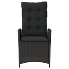 Gartensessel mit Kissen 2 Stk. Verstellbar Schwarz Poly Rattan