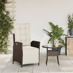 Gartensessel mit Fußteil Verstellbar Braun Poly Rattan