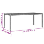 Gartentisch mit Akazienholz-Platte Schwarz Poly Rattan