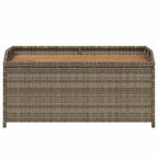 Bank mit Stauraum Grau 100x50x52 cm Poly Rattan Akazienholz