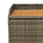 Bank mit Stauraum Grau 100x50x52 cm Poly Rattan Akazienholz
