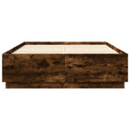 Bettgestell mit LED Räuchereiche 150x200cm Holzwerkstoff