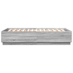 Bettgestell mit LED Grau Sonoma 120x200 cm Holzwerkstoff
