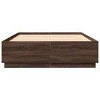 Bettgestell mit LED Braun Eichen-Optik 120x200 cm Holzwerkstoff