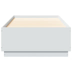 Bettgestell mit LED Weiß 100x200 cm Holzwerkstoff