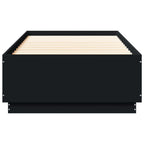 Bettgestell mit LED Schwarz 100x200 cm Holzwerkstoff