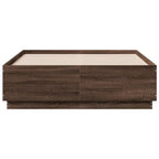 Bettgestell mit LED Braun Eichen-Optik 140x190 cm Holzwerkstoff
