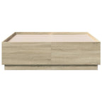 Bettgestell mit LED Sonoma-Eiche 135x190 cm Holzwerkstoff