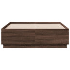 Bettgestell mit LED Braun Eichen-Optik 135x190 cm Holzwerkstoff