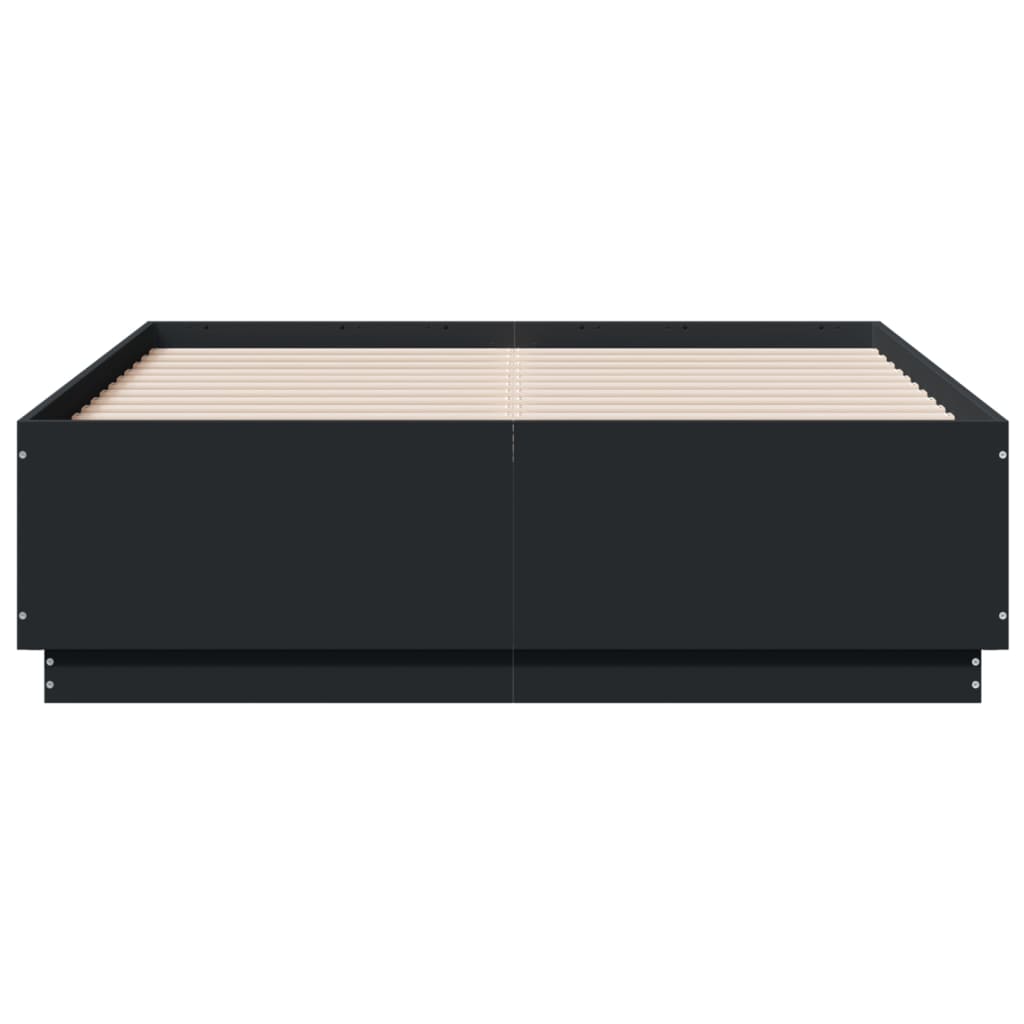 Bettgestell mit LED Schwarz 120x190 cm Holzwerkstoff