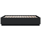 Bettgestell mit LED Schwarz 120x190 cm Holzwerkstoff