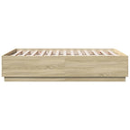 Bettgestell mit LED Sonoma-Eiche 120x190 cm Holzwerkstoff