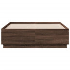 Bettgestell mit LED Braun Eichen-Optik 120x190 cm Holzwerkstoff