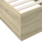 Bettgestell mit LED Sonoma-Eiche 90x190 cm Holzwerkstoff