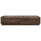Bettgestell mit LED Braun Eichen-Optik 75x190 cm Holzwerkstoff