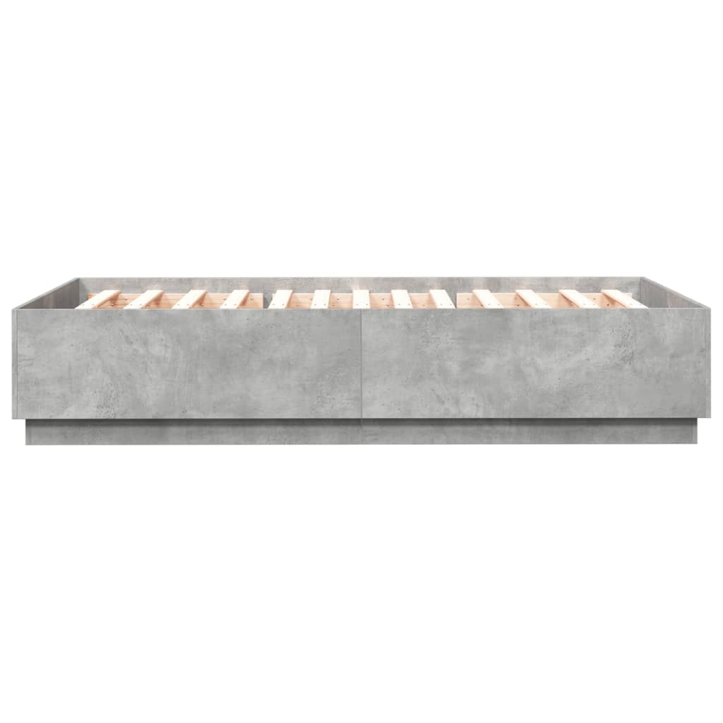 Bettgestell Betongrau 160x200 cm Holzwerkstoff