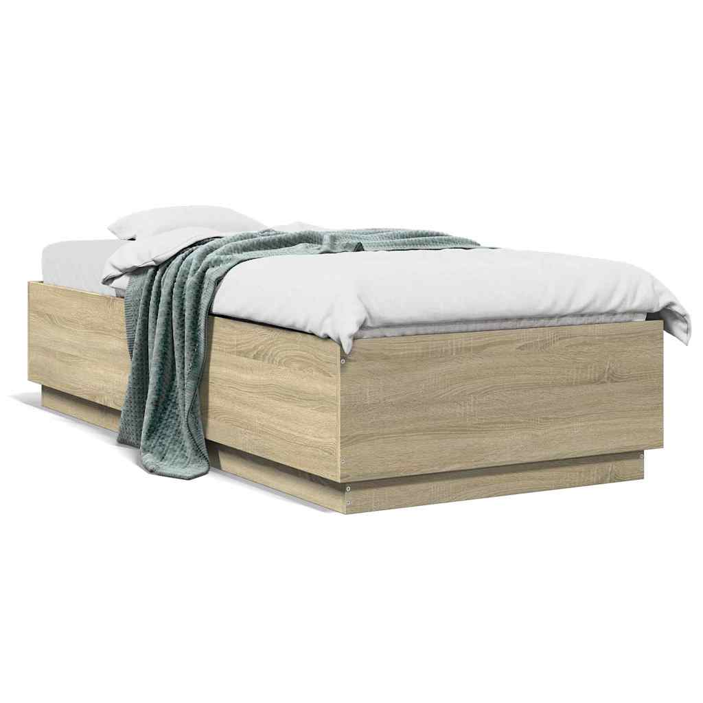 Bettgestell Sonoma-Eiche 100x200 cm Holzwerkstoff