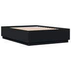 Bettgestell Schwarz 135x190 cm Holzwerkstoff