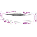 Bettgestell Schwarz 135x190 cm Holzwerkstoff