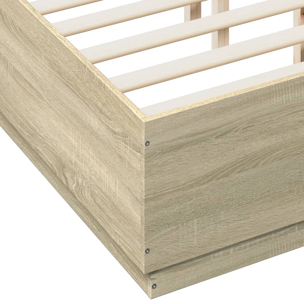 Bettgestell Sonoma-Eiche 135x190 cm Holzwerkstoff