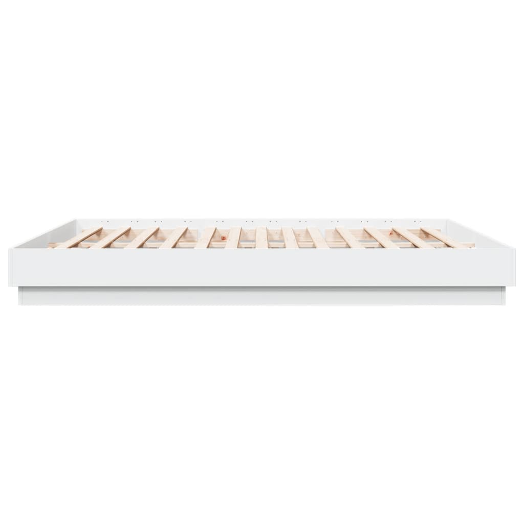 Bettgestell mit LED Weiß 200x200 cm
