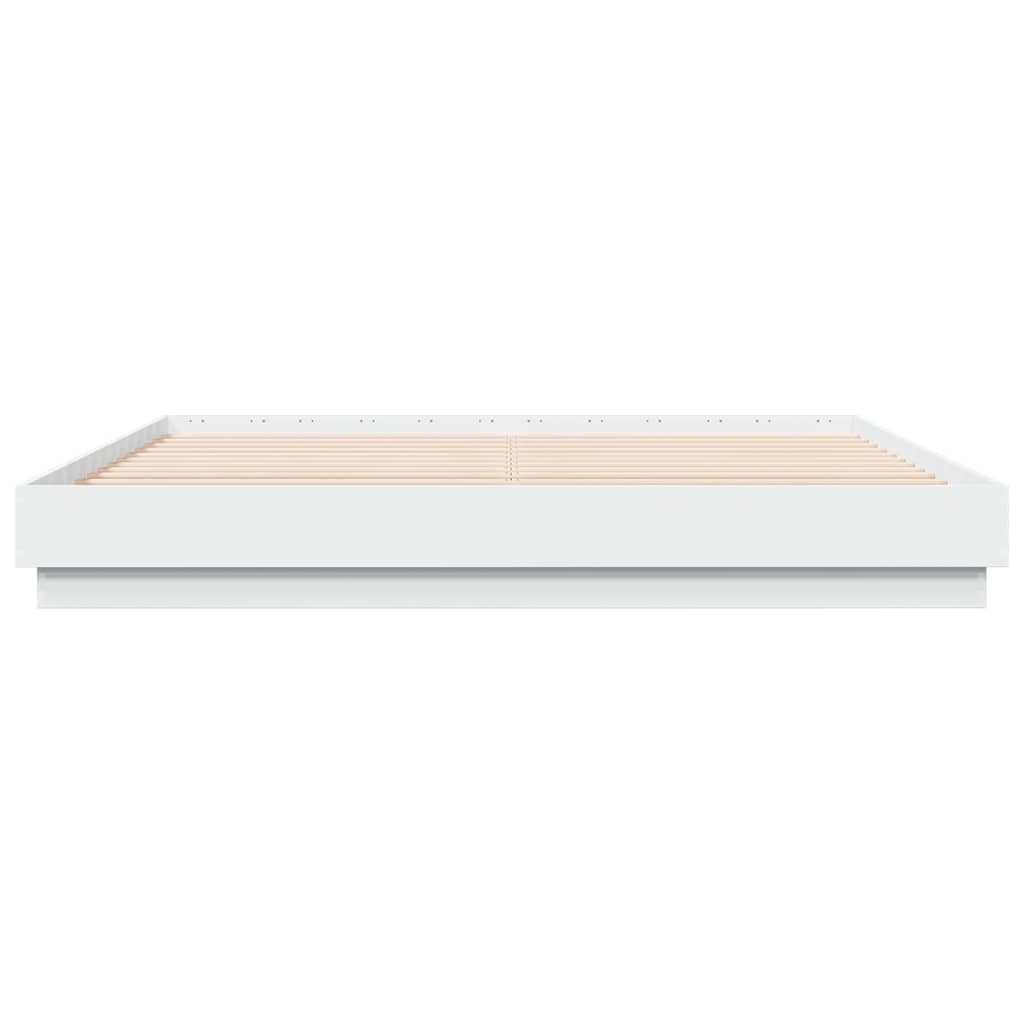 Bettgestell mit LED Weiß 180x200 cm