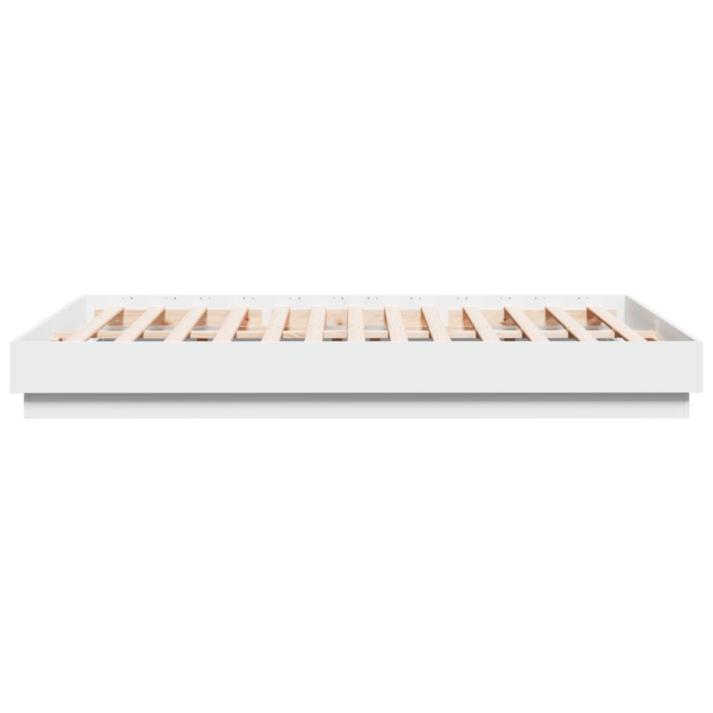 Bettgestell mit LED Weiß 160x200 cm