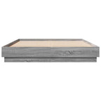 Bettgestell mit LED Grau Sonoma-Eiche 160x200 cm