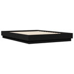 Bettgestell mit LED ohne Matratze Schwarz 150x200 cm