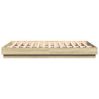 Bettgestell mit LED Sonoma-Eiche 150x200 cm