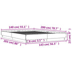 Bettgestell Sonoma-Eiche 140x200 cm Holzwerkstoff