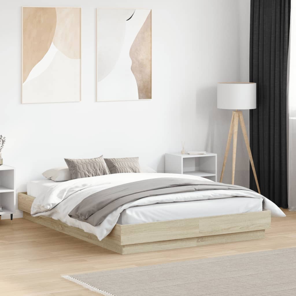 Bettgestell Sonoma-Eiche 140x190 cm Holzwerkstoff