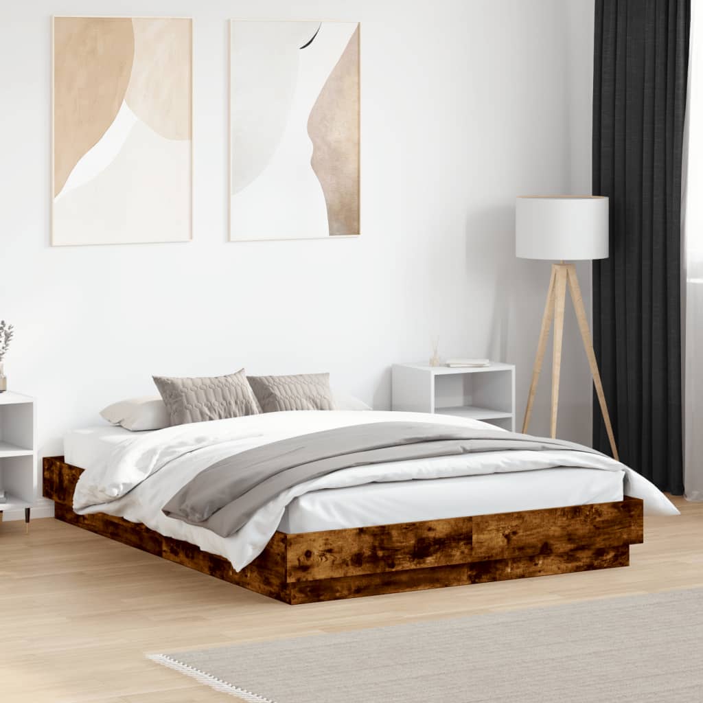 Bettgestell Räuchereiche 120x190 cm Holzwerkstoff