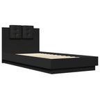 Bettgestell mit Kopfteil Schwarz 100x200 cm Holzwerkstoff