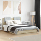 Bettgestell mit Kopfteil & LED-Leuchten Sonoma-Eiche 135x190cm