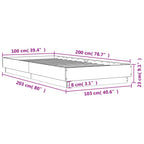 Bettgestell ohne Matratze Sonoma-Eiche 100x200 cm Holzwerkstoff