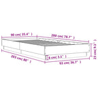 Bettgestell ohne Matratze Sonoma-Eiche 90x200 cm Holzwerkstoff